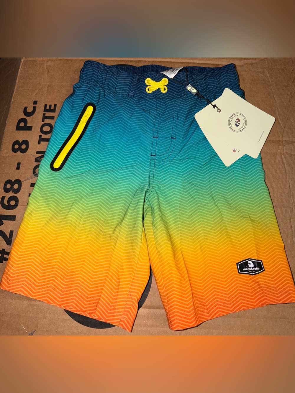 Target Boys Gradient Swim Trunks in Blue, Green, Yellow, Orange